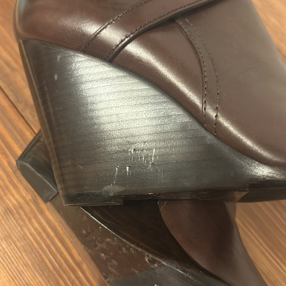 Frye Cece Jodhpur Leather Wedge Brown Bootie - Picture 8 of 14